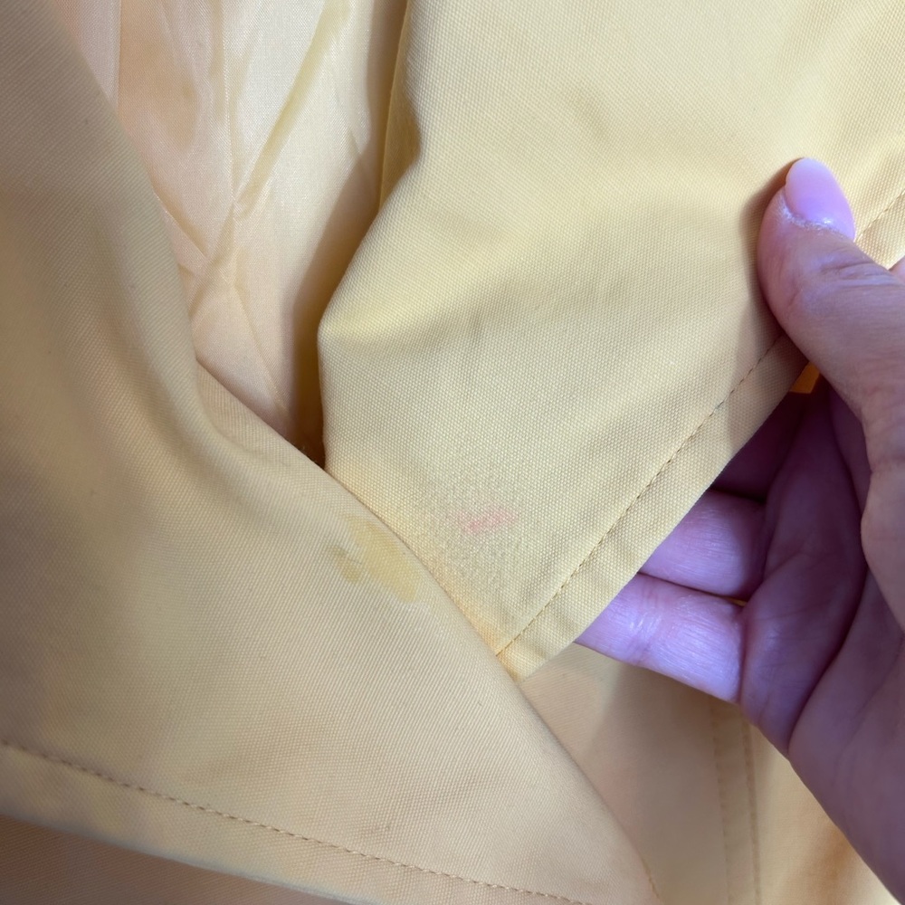 New York & Company Yellow Double-Breasted Trench‎ Coat - Women - Picture 4 of 5